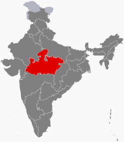 موقع ولاية ماديا پرادش في الهند