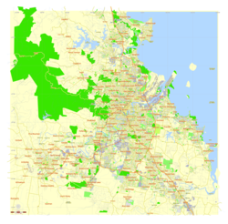Map of the Brisbane metropolitan area