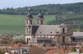Pont-à-Mousson, view from the cemetery to the church of the Norbertine abbey.jpg