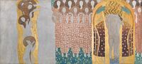 Gustav Klimt - Beethovenfries, "Die Künste", "Paradieschor" und "Umarmung" (Tafel 8, rechte Langwand) - 5987-8 - Österreichische Galerie Belvedere.jpg