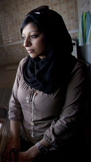 Zainab Alkhawaja in Nabeel Rajab's house crop.jpg