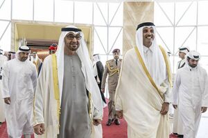 تميم بن حمد ومحمد بن زايد في الدوحة 5 ديسمبر 2022