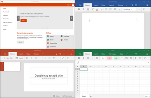 Microsoft Office for Mobile apps on Windows 10