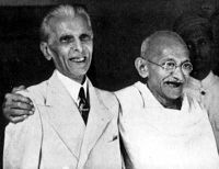 Muhammed Ali Jinnah with Gandhi, 1944.