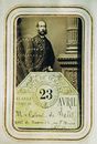 M. le Colonel de Salis' CARTE DE SEMAINE, A PARIS valable jusqu'au AVRIL 23. No doubt he was there to visit his brother, William's stand for the Australian State of Victoria.