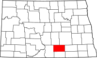 Map of North Dakota highlighting لوغان
