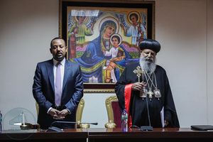 PM Abiy Ahmed with Patriarch of the Orthodox Tewahido Church