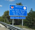 A sign welcoming visitors to the U.S. state of Georgia.