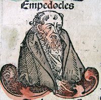 إمپـِدوكليس كما صور في تأريخ نورمبرگ.
