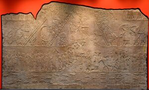 Ashurbanipal II's army attacking Memphis, Egypt, 645-635 BCE, from Nineveh, Iraq. British Museum.jpg