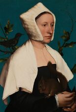 Portrait of a Lady with a Squirrel and a Starling, c. 1527–28. Oil and tempera on oak, National Gallery, London.