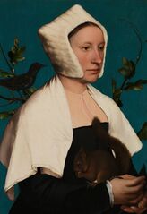 The background of Lady with a Squirrel by Hans Holbein the Younger was painted with azurite