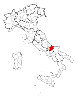 خريطة تبين موقع مقاطعة كامبوباسو في إيطاليا