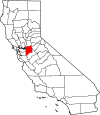 State map highlighting San Joaquin County