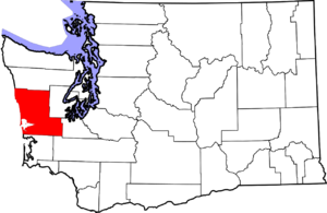 Map of واشنطن highlighting مقاطعة گرايز هاربر