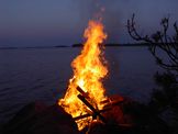 Bonfires are burnt at Midsommer night; Lake Pielavesi