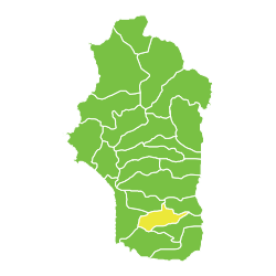 موقع ناحية عين الشرقية في محافظة اللاذقية.