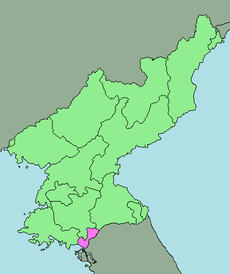 Map of North Korea highlighting the region