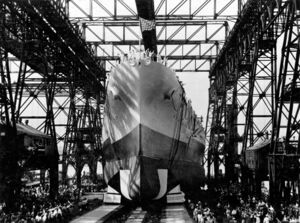 Launching of the USS North Carolina (BB-55) in June 1940