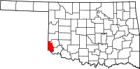 Map of Oklahoma highlighting هارمون