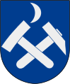 The Moon symbol, representing silver mining, in the municipal coat of arms of Sala in Sweden