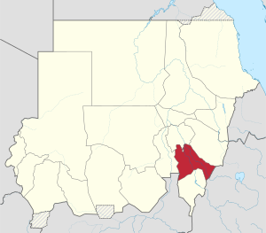 موقع ولاية سنار في السودان، وتعد مدينة سنجة مركز الولاية.