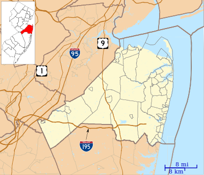 Location map USA New Jersey Monmouth County