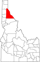 Map of Idaho highlighting شوشون