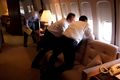President Obama and Gibbs look out the window as Air Force One flies into Cairo. (6/4/09)