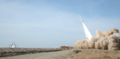إطلاق صاروخ من منظومة الدفاع الجوي خرداد 3 على هدف لطائرة بدون طيار خلال المناورات العسكرية (الولاية 97) الإيرانية