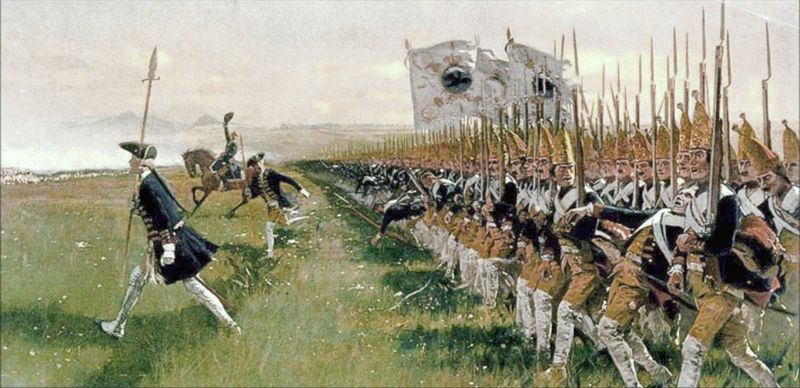 ملف:Hohenfriedeberg - Attack of Prussian Infantry - 1745.jpg
