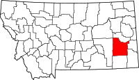 Map of Montana highlighting كستير