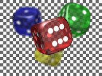 A PNG image with an 8-bit transparency layer (top), overlaid onto a checkered background (bottom).