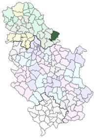 Location of the municipality of Vršac within Serbia