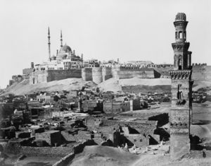 قلعة القاهرة، في أواخر القرن 19، والتي أنشأها صلاح الدين الأيوبي ما بين 1176 و1183.