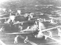 Zeroes of the second wave preparing to take off from Shokaku for Pearl Harbor