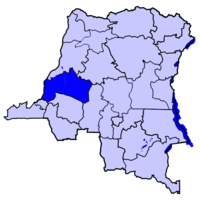 خريطة جمهورية الكونغو الديمقراطية موضحا عليها ماي-ندومبه