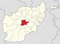 خريطة أفغانستان موضح عليها موقع ولاية دايكندي.