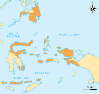 Greatest extent of the Sultanate of Ternate 1585ح. 1585