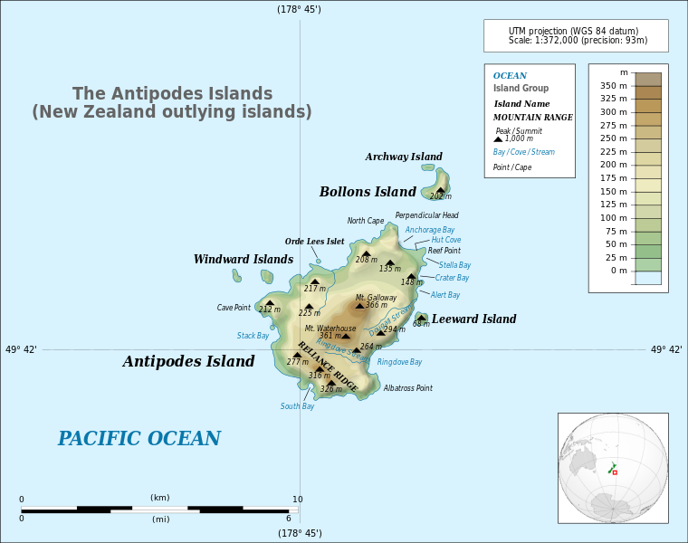 ملف:Topographical map of the Antipodes Islands in English.svg