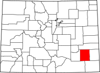 Map of Colorado highlighting بينت