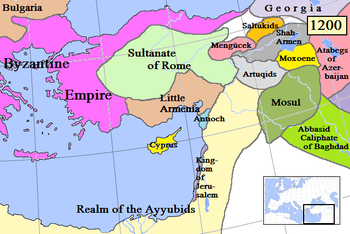 Map of Anatolia and surrounding in AD 1200