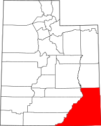 Map of Utah highlighting سان خوان