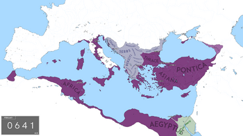 The Byzantine Empire after the death of Emperor Heraclius.