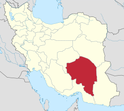 موقع محافظة كرمان في إيران