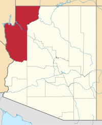 Map of Arizona highlighting موهاڤي