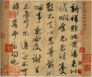 A Tang Dynasty copy of 新婦地黃湯帖 by Wang Xianzhi