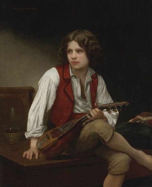 ملف:William-Adolphe Bouguereau, "Italian Mandolin".jpg