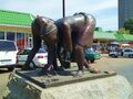 Villagers monument on the city market