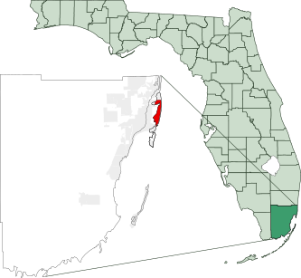 ملف:Map of Florida highlighting Miami Beach.svg